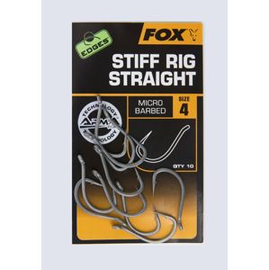 Fox Háčky EDGES Stiff Rig Straight 10ks - vel. 6 (bez protihrotu)