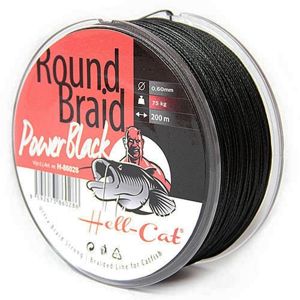 Hell-Cat Splétaná šňůra Round Braid Power Black 200m - 0,70mm