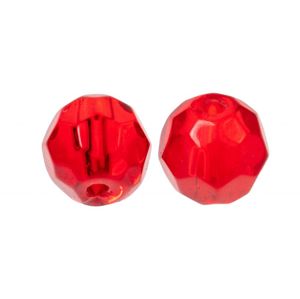 Zeck Skleněné korálky Faceted Glass Beads Red 10ks