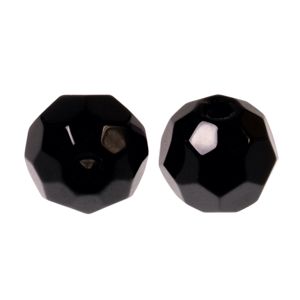Zeck Skleněné korálky Faceted Glass Beads Black 10ks - 8mm