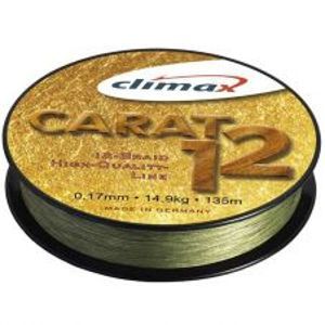 Climax Splétaná Šňůra Carat 12 Oliva 135 m-Průměr 0,17 mm / Nosnost 14,9 kg