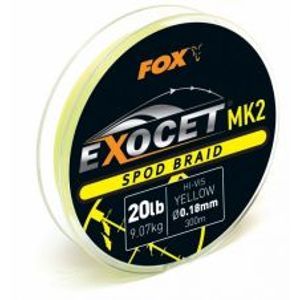 Fox Splétaná Šňůra Exocet MK2 Spod Braid 300 m Yellow -Průměr 0,18 mm / Nosnost 9,07 m