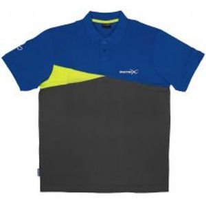 Matrix Tričko Polo Shirt Blue/ Grey-Velikost S