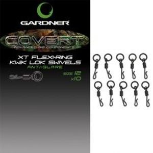 Gardner Obratlíky Covert XT Flexi-Ring Kwik Lok Swivels 10 ks-Velikost 12