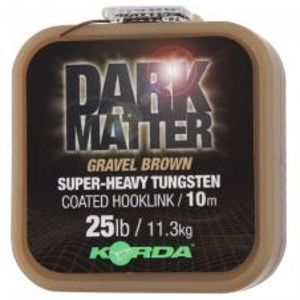 Korda Návazcová Šňůrka Dark Matter Tungsten Coated Braid Gravel Brown 10 m-Průměr 18 lb / Nosnost 8,2 kg