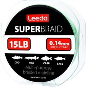 Leeda Splétaná šňůra Super Braid 274 m-Průměr 0,14 mm / Nosnost 15 lb