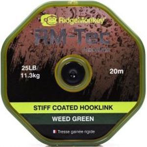 RidgeMonkey Návazcová Šňůrka RM Tec Stiff Coated Hooklink 20 m Zelená-Nosnost 25 lb