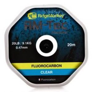 RidgeMonkey Tec Fluorocarbon-Nosnost 20 lb / Návin 20 m / Barva čirá