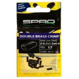 Spro Matt Black Double Brass Crimp 17 ks-Velikost 1,0x2,2x8 mm
